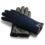 Dark blue leather gloves with wool