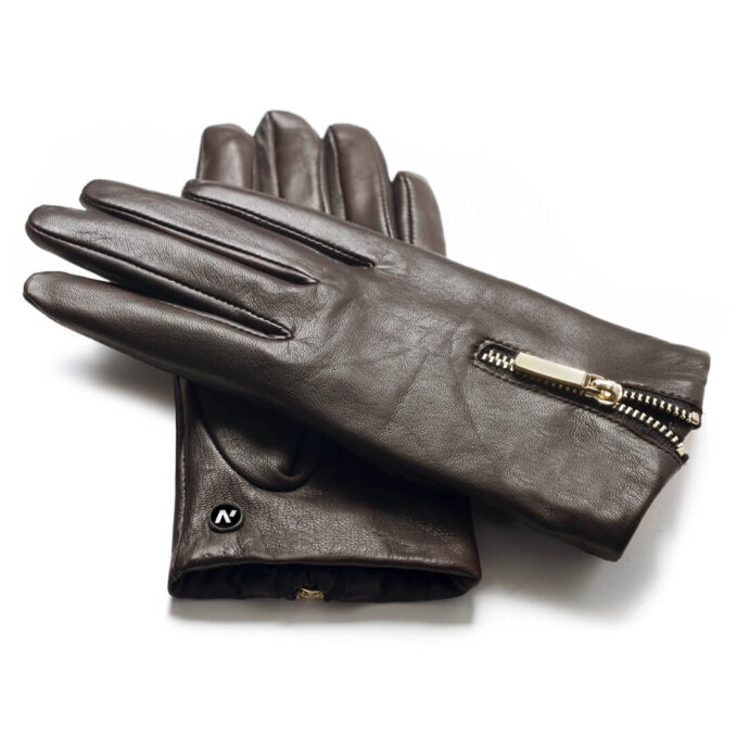 Gloves with zippers for ladies