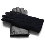 Men's gloves in black and dark blue color