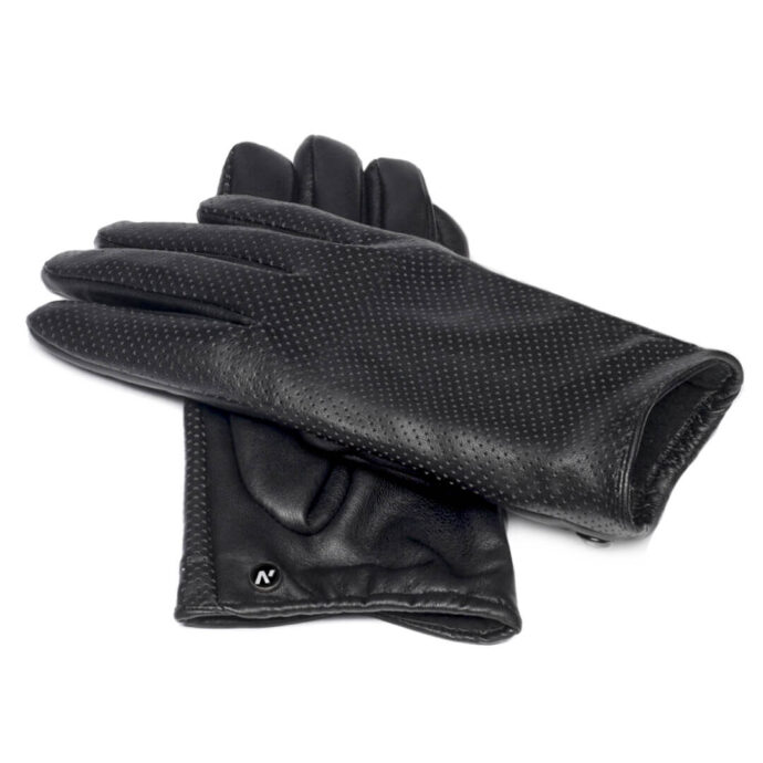 Black gloves with lining made of eco leather