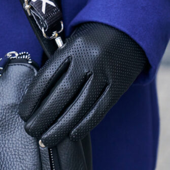 eco leather black gloves