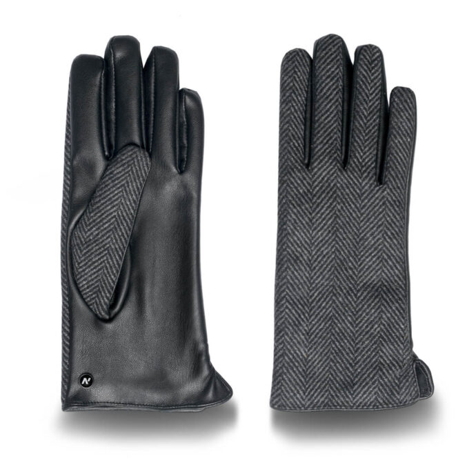 Women's touchscreen gloves with lining made of eco leather
