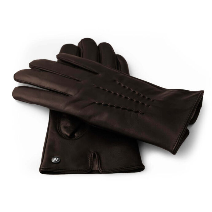 Brown gloves made of lamb nappa leather