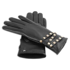 women's leather gloves with gold studs