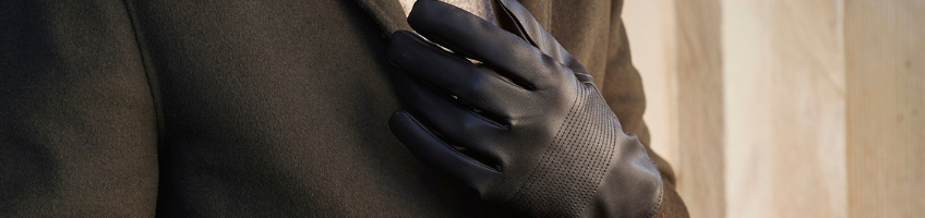 men's touch gloves with grey sleeves