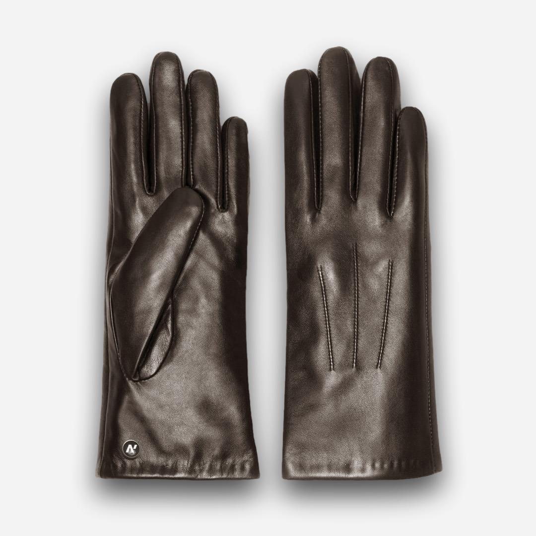 brown classic gloves for women