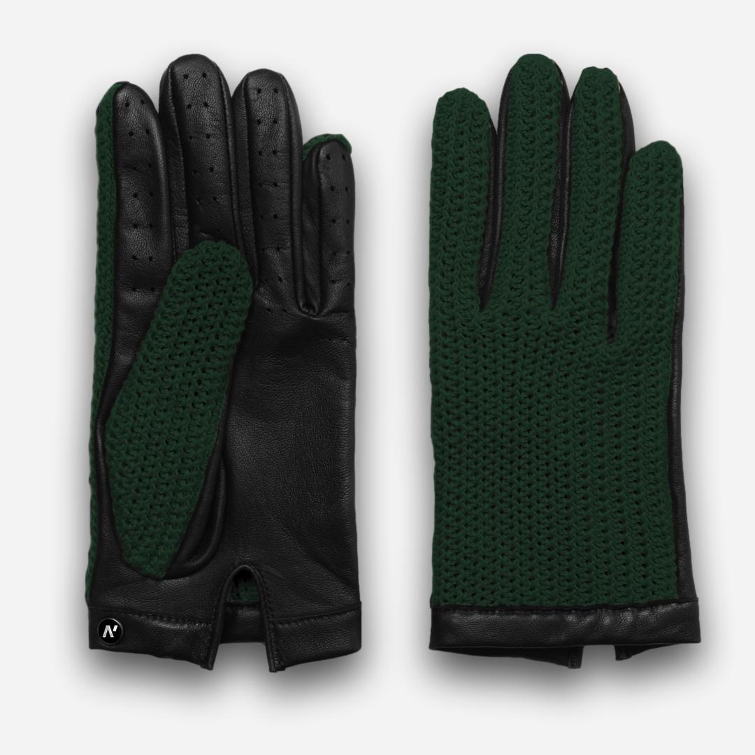 green braided men's gloves