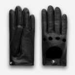 black leather car gloves for men