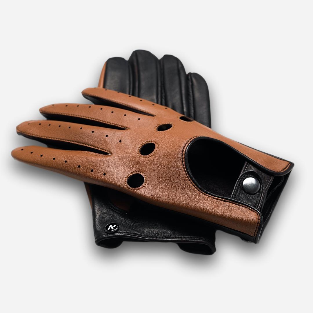 camel leather car gloves
