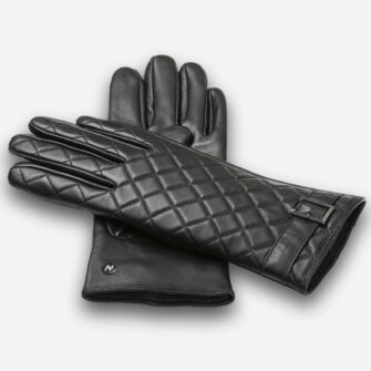 quilted leather gloves for women