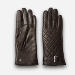 women's brown quilted gloves