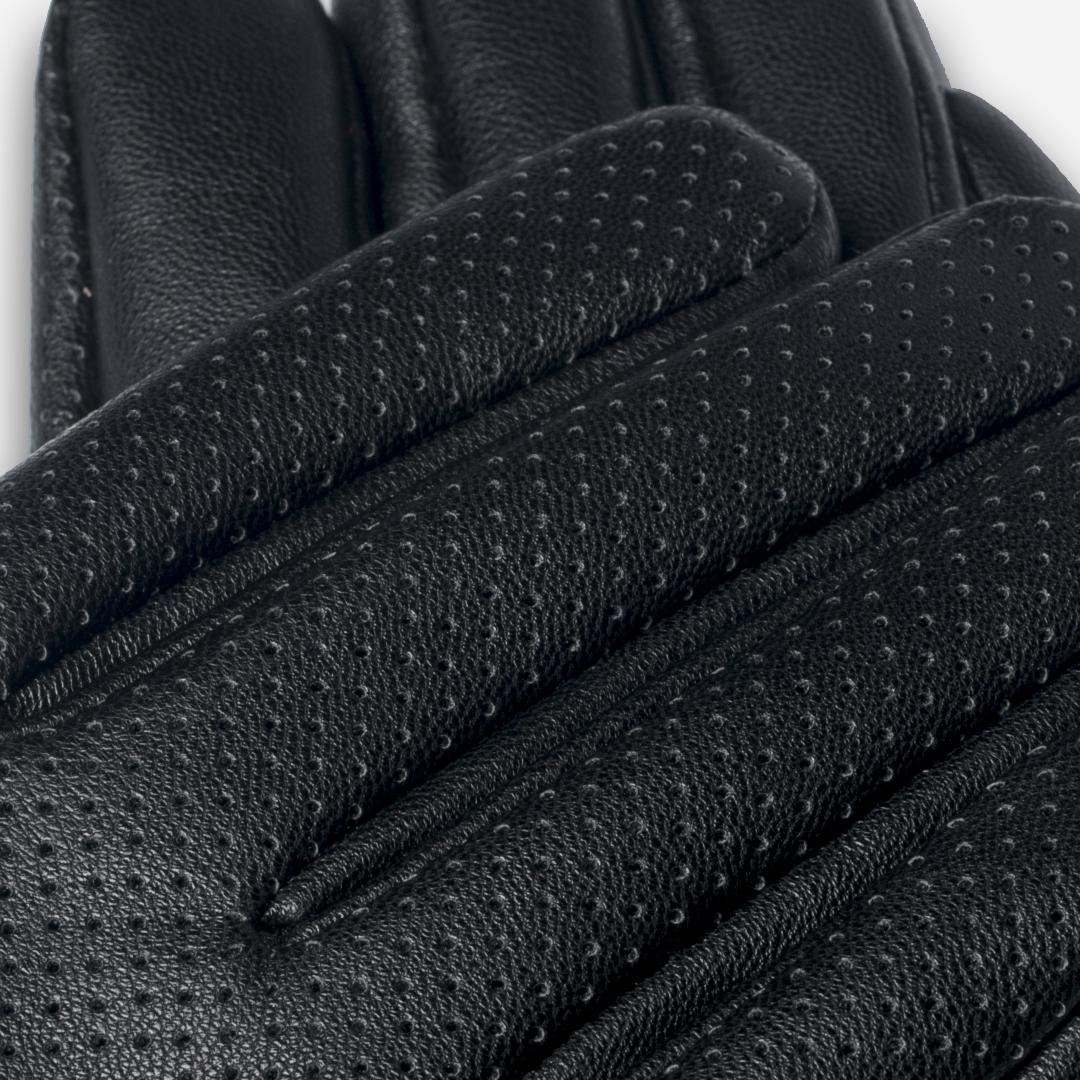 women's black eco-leather gloves