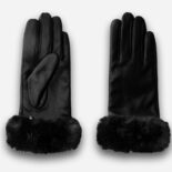 black gloves with fur for women