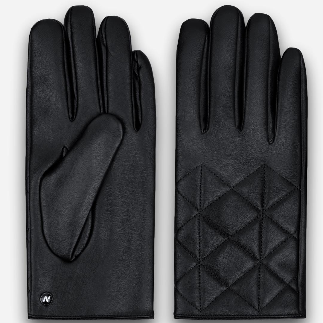 quilted eco leather gloves