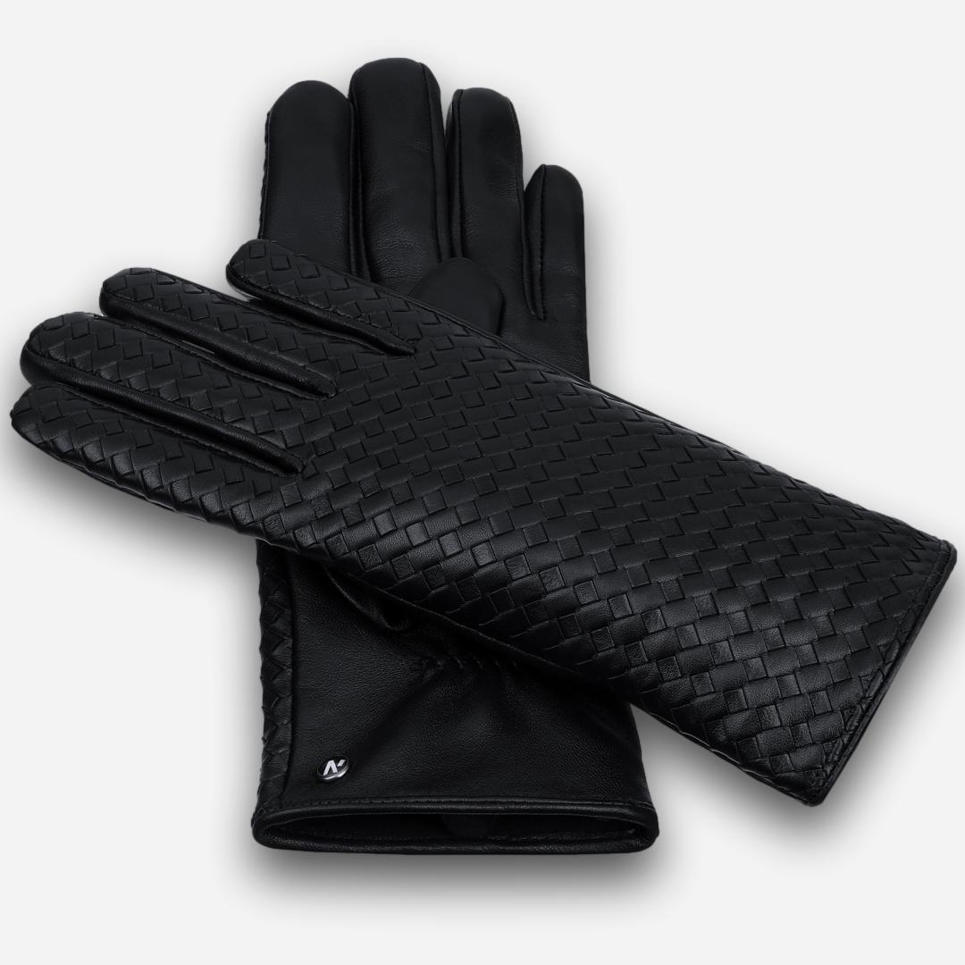 black braided gloves