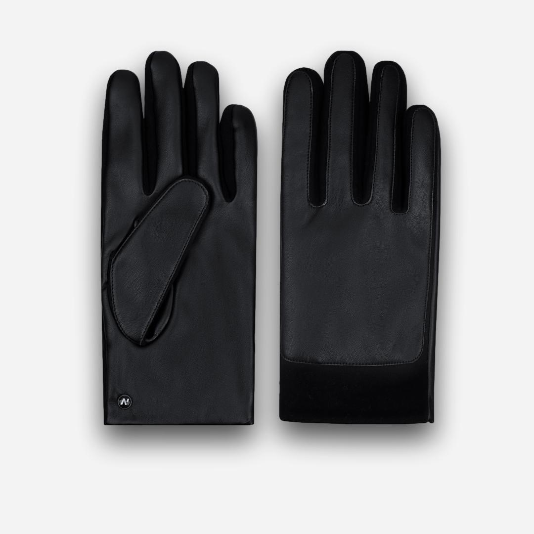 black men's eco leather gloves