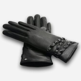 leather gloves with black studs