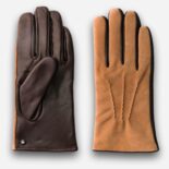 camel men's suede gloves