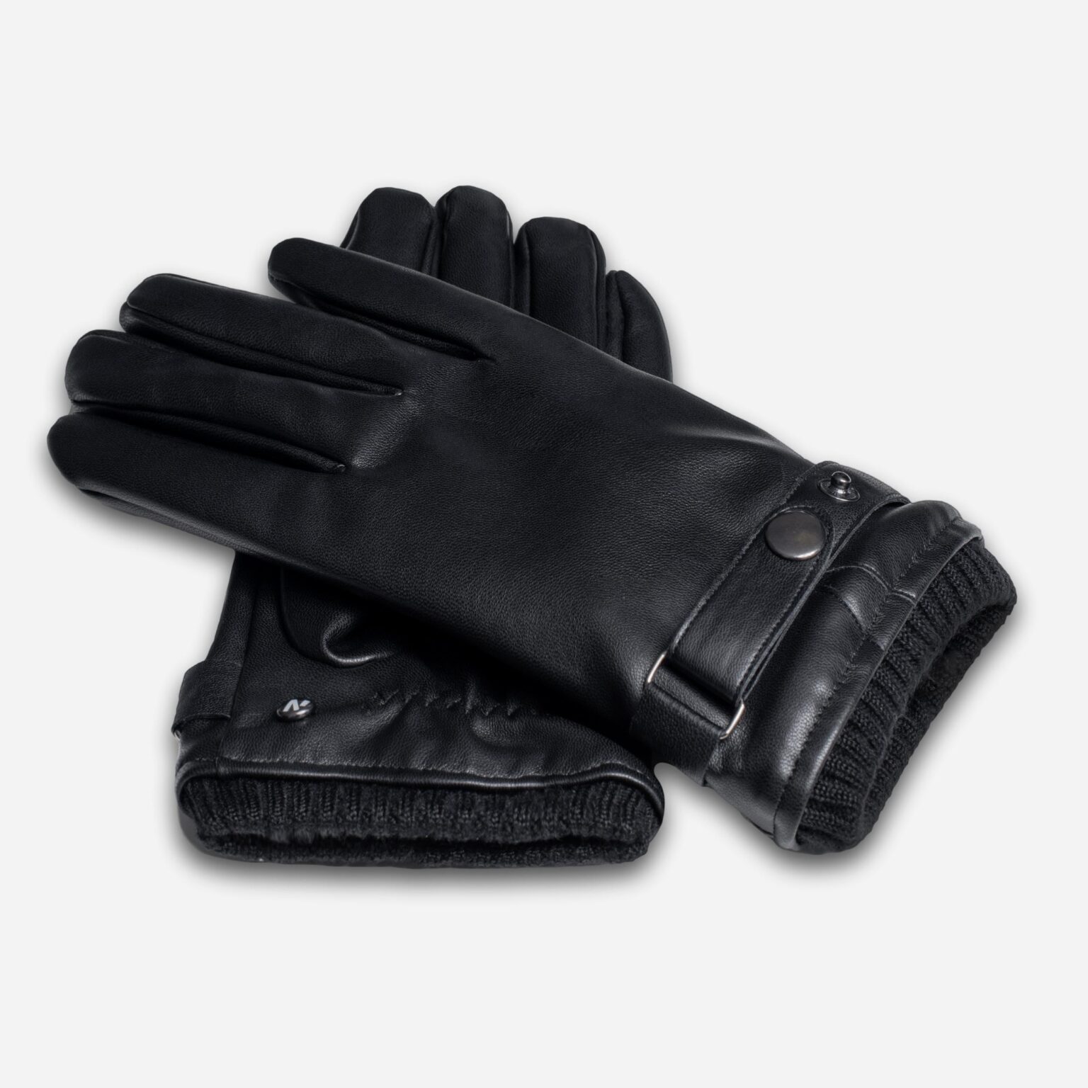 black eco leather gloves