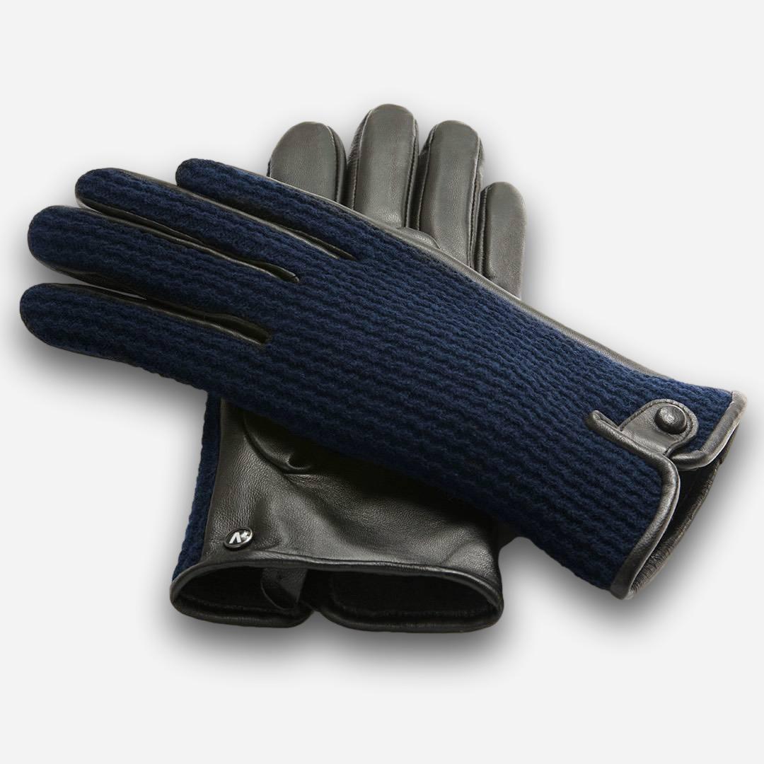 navy wool gloves